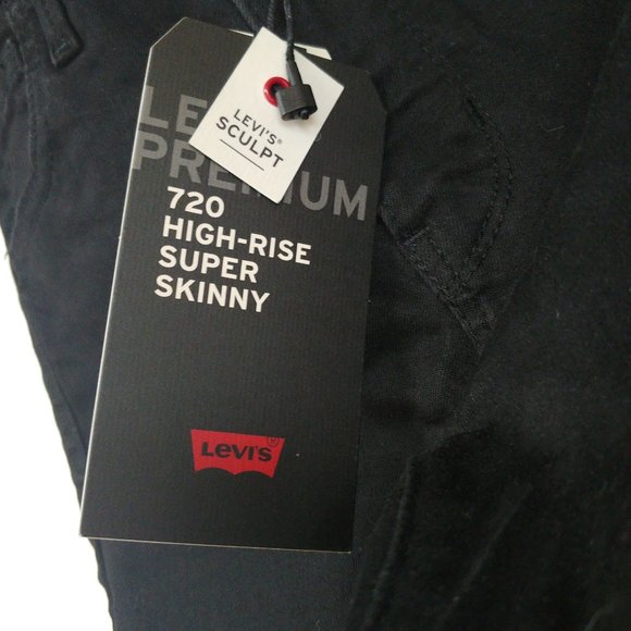 NEW with tags 720 high-rise super skinny black jeans - Levis - Picture 3 of 5